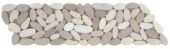 Mix White/Beige Sliced Matte Pebble Interlocking Border | Diversity Kitchen Bath & Tile