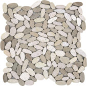 Mix White/Beige Sliced Matte Pebble Interlocking Mosaic | Diversity Kitchen Bath & Tile