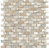 Mother Of Pearl Glass Marble Beige/White Mix Brick | Diversity Kitchen Bath & Tile