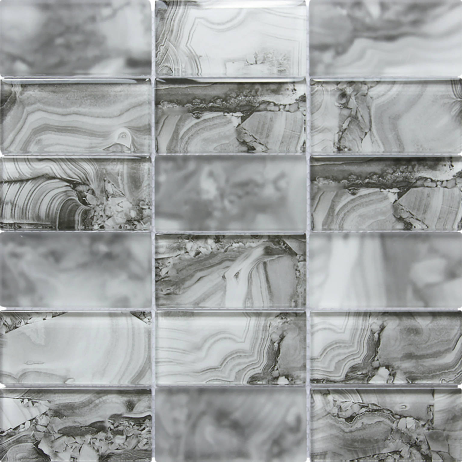 Onyx Pattern Grey Glass Sheet Mosaic | Diversity Kitchen Bath & Tile