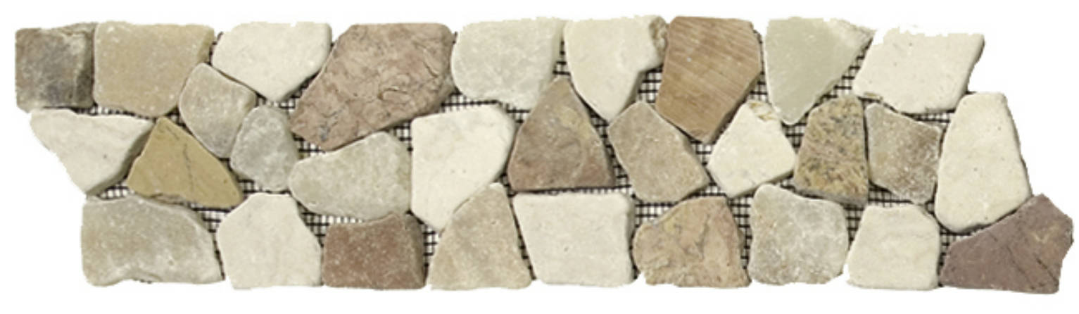 Onyx White/Red Opus Mosaic Interlocking Border | Diversity Kitchen Bath & Tile