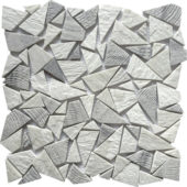 Reconstituted White Grey Mix Mini Opus Stone Mosaic | Diversity Kitchen Bath & Tile