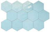 Ronda 5.5X6.3” Blue Hexagon | Diversity Kitchen Bath & Tile