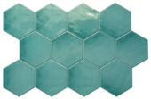 Ronda 5.5X6.3” Teal Hexagon | Diversity Kitchen Bath & Tile