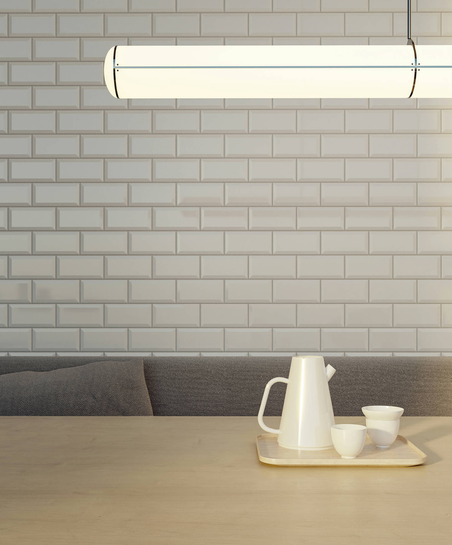 Traditions Canvas White Beveled Glossy 3x6 | Diversity Kitchen Bath & Tile