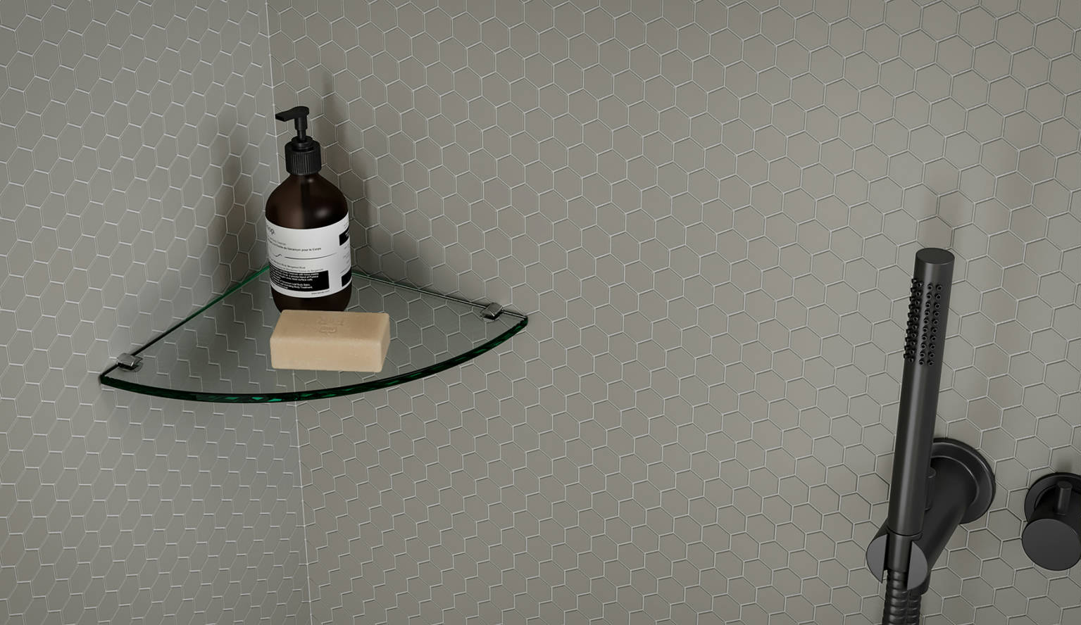 Traditions Taupe Matte 1in Hex Mosaic | Diversity Kitchen Bath & Tile