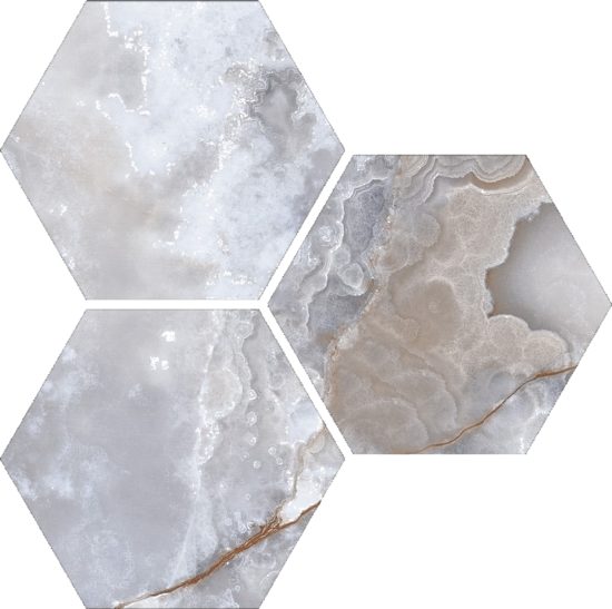 Treasure Blue Dream Onyx 6" Carved Hexagon | Diversity Kitchen Bath & Tile