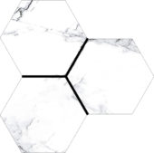 Treasure Ice White Marble 6" Carved Hexagon | Diversity Kitchen Bath & Tile