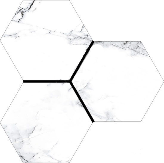 Treasure Ice White Marble 6" Carved Hexagon | Diversity Kitchen Bath & Tile