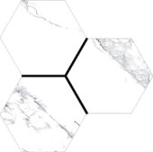 Treasure Ice White Marble 6" Carved Hexagon | Diversity Kitchen Bath & Tile