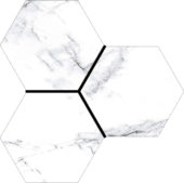 Treasure Ice White Marble 6" Carved Hexagon | Diversity Kitchen Bath & Tile