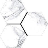 Treasure Ice White Marble 6" Carved Hexagon | Diversity Kitchen Bath & Tile