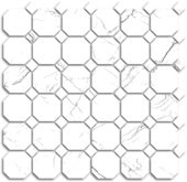 Treasure Ice White Marble Polished Octagon/Dot Mosaic | Diversity Kitchen Bath & Tile