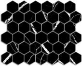 Treasure Midnight Nero 2x2 Carved Matte Hexagon Mosaic | Diversity Kitchen Bath & Tile