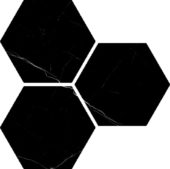 Treasure Midnight Nero 6" Carved Hexagon | Diversity Kitchen Bath & Tile