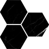 Treasure Midnight Nero 6" Carved Hexagon | Diversity Kitchen Bath & Tile