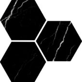 Treasure Midnight Nero 6" Carved Hexagon | Diversity Kitchen Bath & Tile