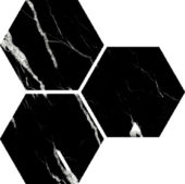 Treasure Midnight Nero 6" Carved Hexagon | Diversity Kitchen Bath & Tile