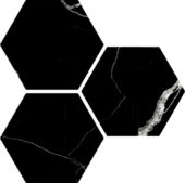 Treasure Midnight Nero 6" Carved Hexagon | Diversity Kitchen Bath & Tile