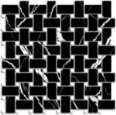 Treasure Midnight Nero Polished Basketweave Mosaic | Diversity Kitchen Bath & Tile
