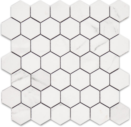 Treasure Statuario 2x2 Polished Hexagon Mosaic | Diversity Kitchen Bath & Tile