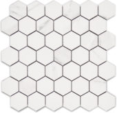 Treasure Statuario 2x2 Polished Hexagon Mosaic | Diversity Kitchen Bath & Tile