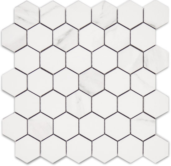 Treasure Statuario 2x2 Polished Hexagon Mosaic | Diversity Kitchen Bath & Tile