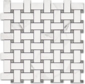 Treasure Statuario Polished Basketweave Mosaic | Diversity Kitchen Bath & Tile