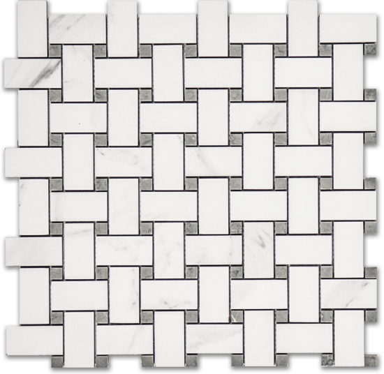 Treasure Statuario Polished Basketweave Mosaic