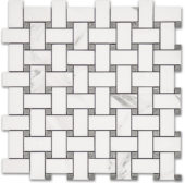 Treasure Statuario Polished Basketweave Mosaic | Diversity Kitchen Bath & Tile