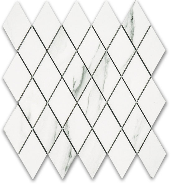 Treasure Statuario Polished Diamond Mosaic | Diversity Kitchen Bath & Tile