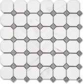 Treasure Statuario Polished Octagon/Dot Mosaic | Diversity Kitchen Bath & Tile