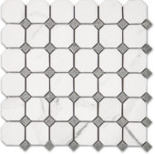 Treasure Statuario Polished Octagon/Dot Mosaic | Diversity Kitchen Bath & Tile