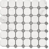 Treasure Statuario Polished Octagon/Dot Mosaic | Diversity Kitchen Bath & Tile