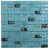 Turquoise Glass And Ceramic Brick 3/4 | Diversity Kitchen Bath & Tile