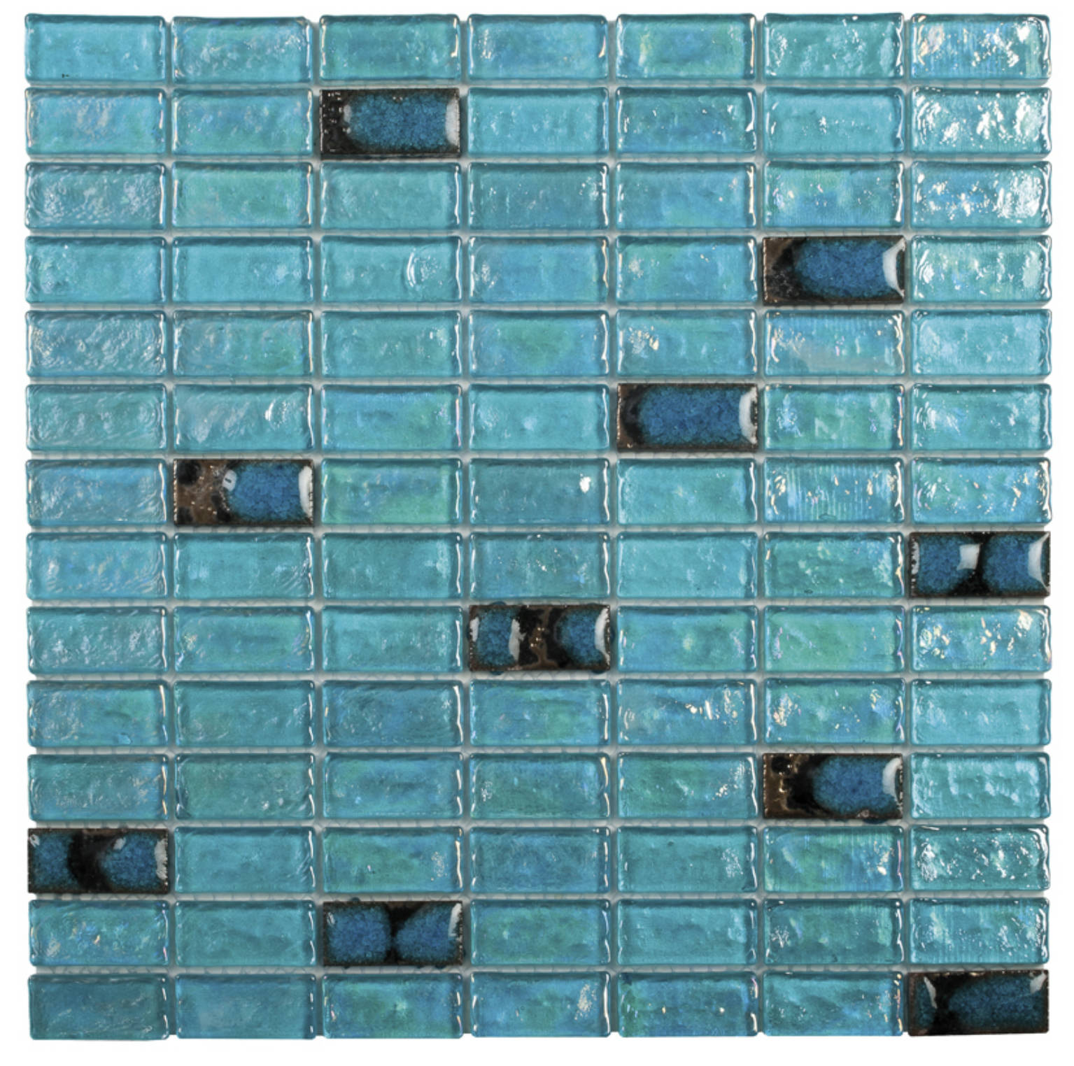Turquoise Glass And Ceramic Brick 3/4 | Diversity Kitchen Bath & Tile