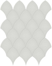 Warm Grey Glossy Scallop Mosaic | Diversity Kitchen Bath & Tile