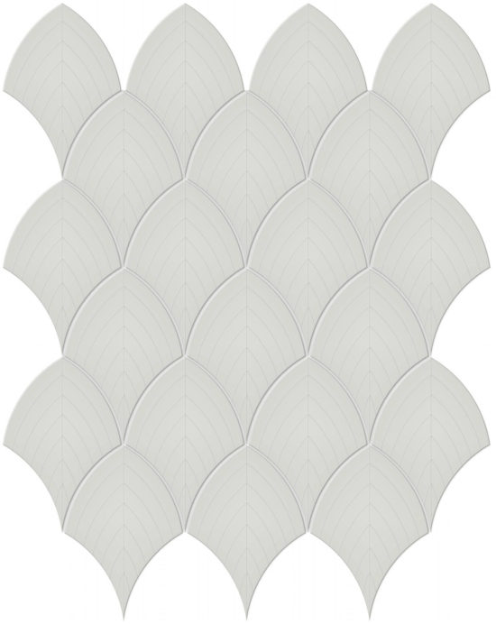 Warm Grey Glossy Scallop Mosaic | Diversity Kitchen Bath & Tile