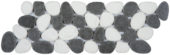 White & Black Reconstituted Pebble Interlocking Mosaic | Diversity Kitchen Bath & Tile