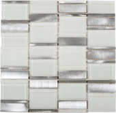 White Glass & Aluminum Mix Mosaic | Diversity Kitchen Bath & Tile