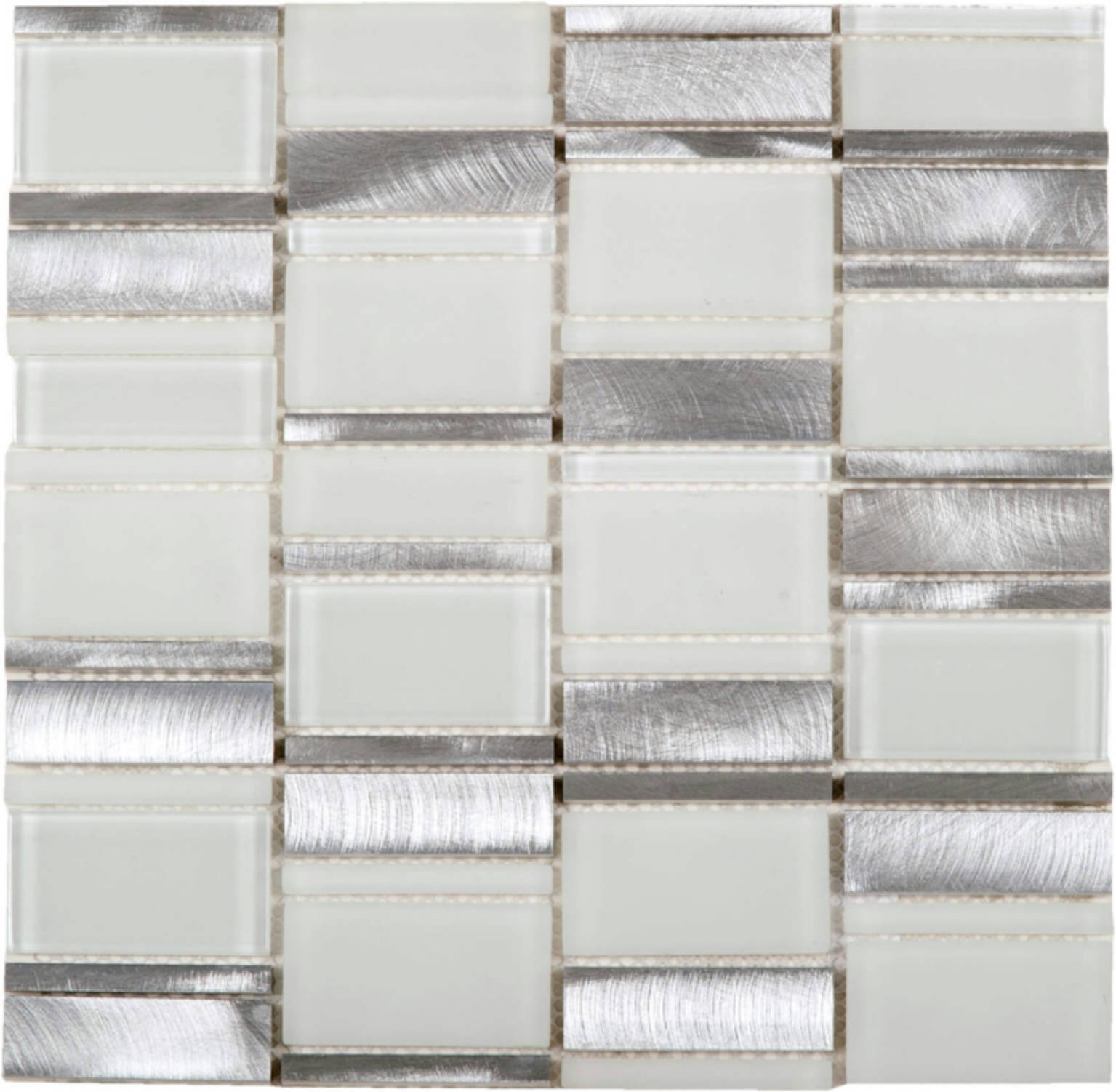 White Glass & Aluminum Mix Mosaic | Diversity Kitchen Bath & Tile