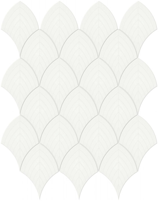 White Glossy Scallop Mosaic | Diversity Kitchen Bath & Tile