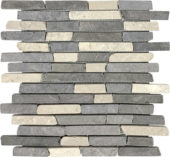 White Grey Broken Brick Marble Interlocking Mosaic | Diversity Kitchen Bath & Tile