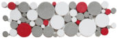 White Grey Red Penny Rounds Interlocking Border | Diversity Kitchen Bath & Tile