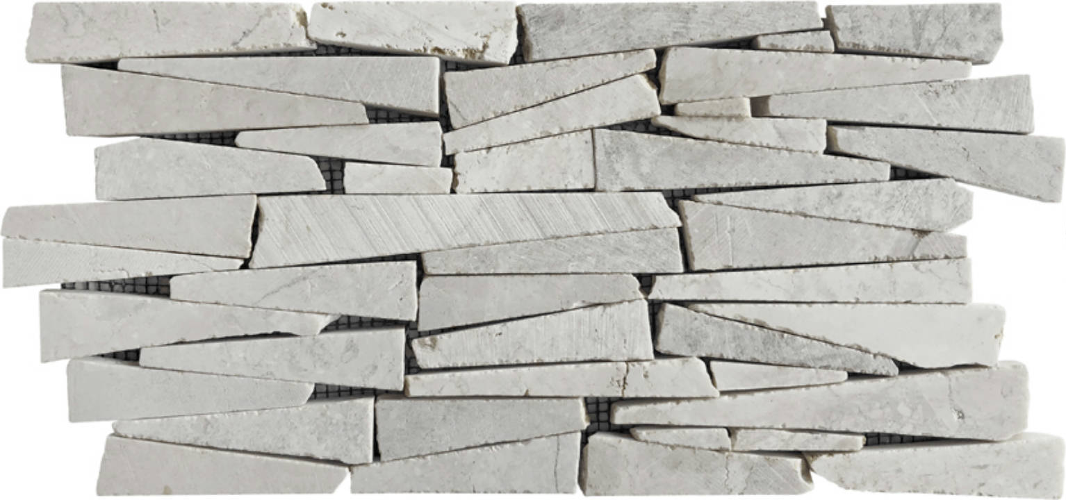 White Mix Marble Interlocking Mosaic | Diversity Kitchen Bath & Tile