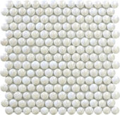 White Penny Round Pebbles Glass Mosaic | Diversity Kitchen Bath & Tile