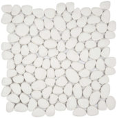 White Reconstituted Pebble Interlocking Mosaic | Diversity Kitchen Bath & Tile