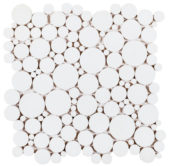 White Reconstituted Round Interlocking Mosaic | Diversity Kitchen Bath & Tile