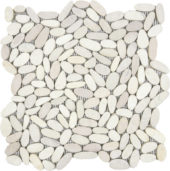 White Sliced Matte Pebble Interlocking Mosaic | Diversity Kitchen Bath & Tile