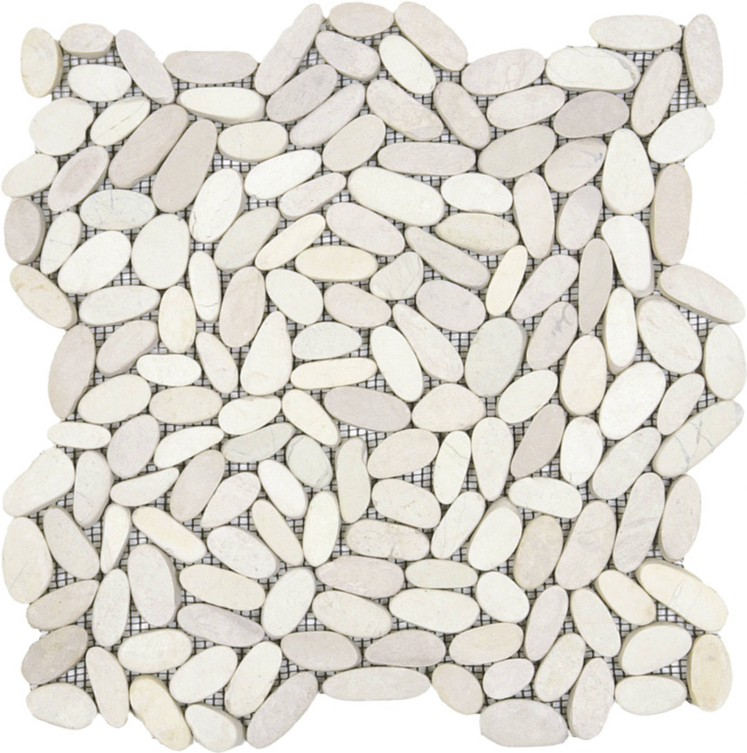White Sliced Matte Pebble Interlocking Mosaic | Diversity Kitchen Bath & Tile